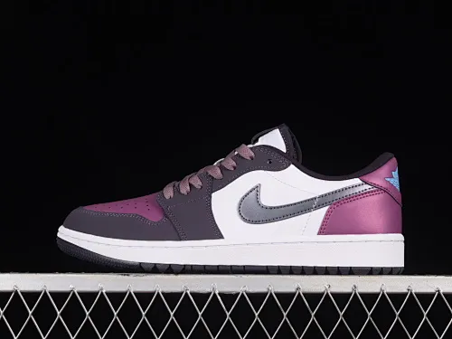 All categories Air Jordan Jordan series basketball shoes Air Jordan 1 Low G version pure original Air Jordan 1 Low Golf "Purple Smoke" AJ1 Joe 1 new golf version smoke white purple DZ9787-155